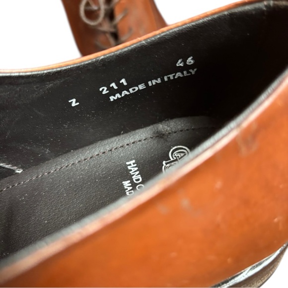 Calzoleria Toscana Mens Italian Cap Toe Oxfords Mahogany Size 46 US 13 - Picture 4 of 15